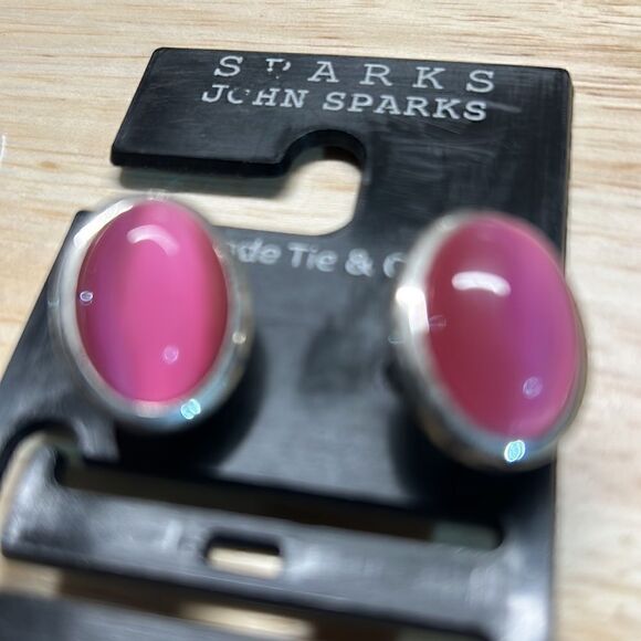 John Sparks Pink Cuff Links - Picture 2 of 3
